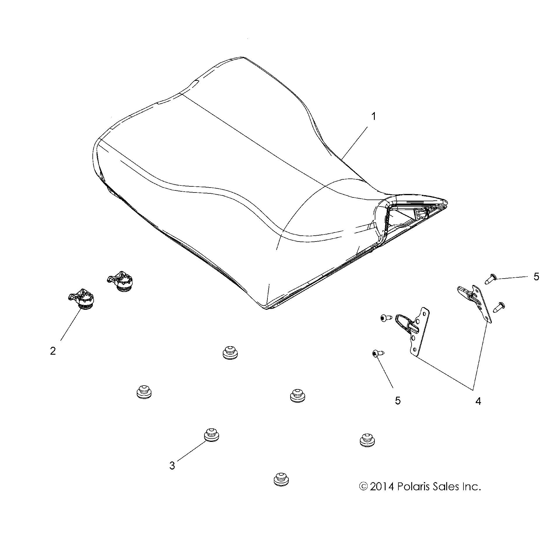 An Image of a Genuine Polaris Parts Schematic Diagram showing the schematic - BODY: SEAT OPERATOR - 2022 POLARIS SPORTSMAN TOURING XP 1000 48"