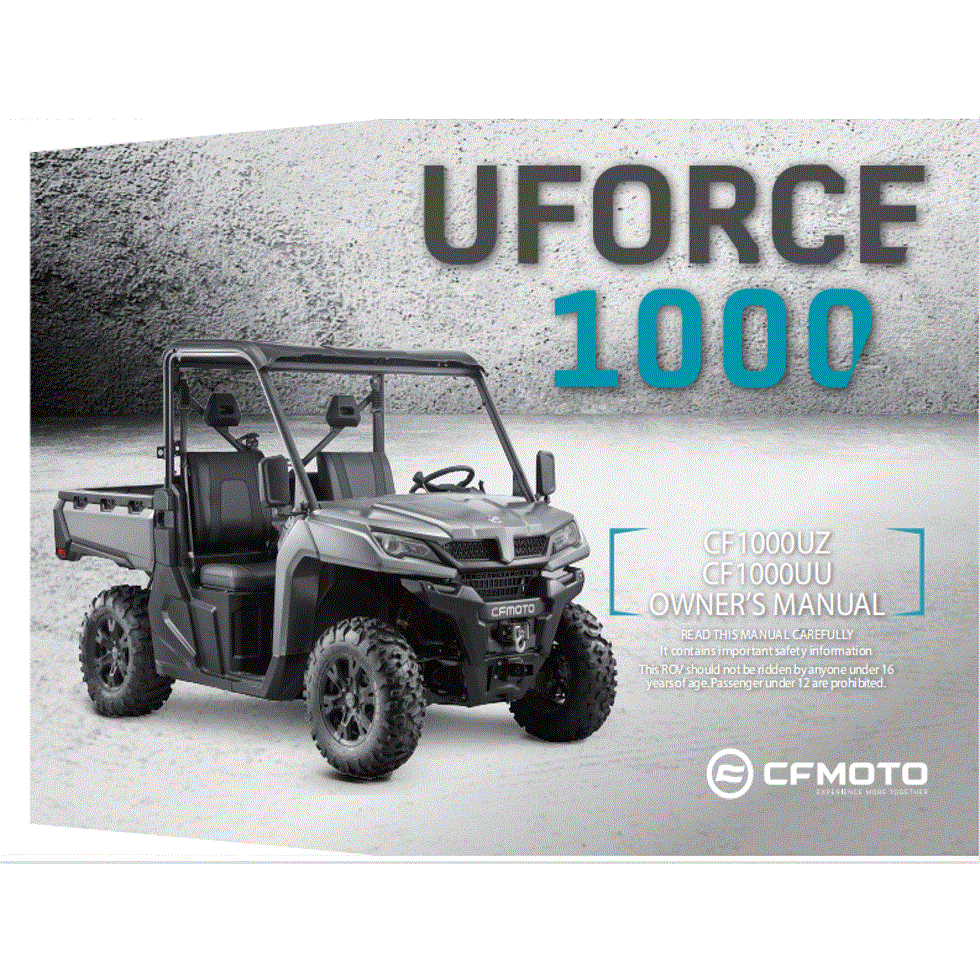 An Image of a Genuine CFMOTO Parts Schematic Diagram showing the schematic - OWNER'S MANUAL - 2022 CFMOTO UFORCE 1000