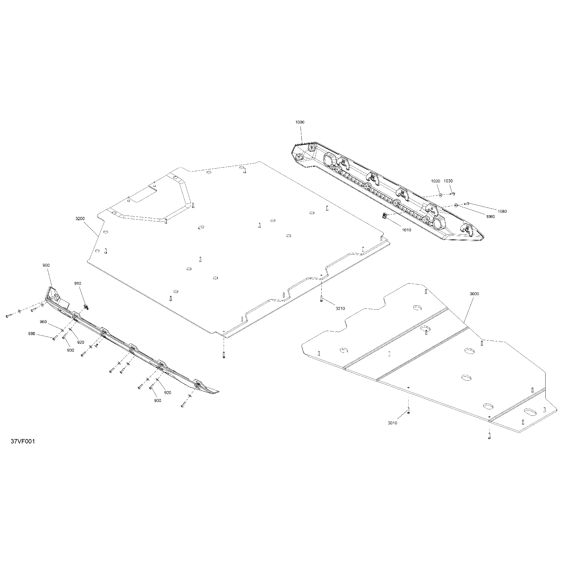 An Image of a Genuine Can-Am Parts Schematic Diagram showing the schematic - BODY - SKID PLATE