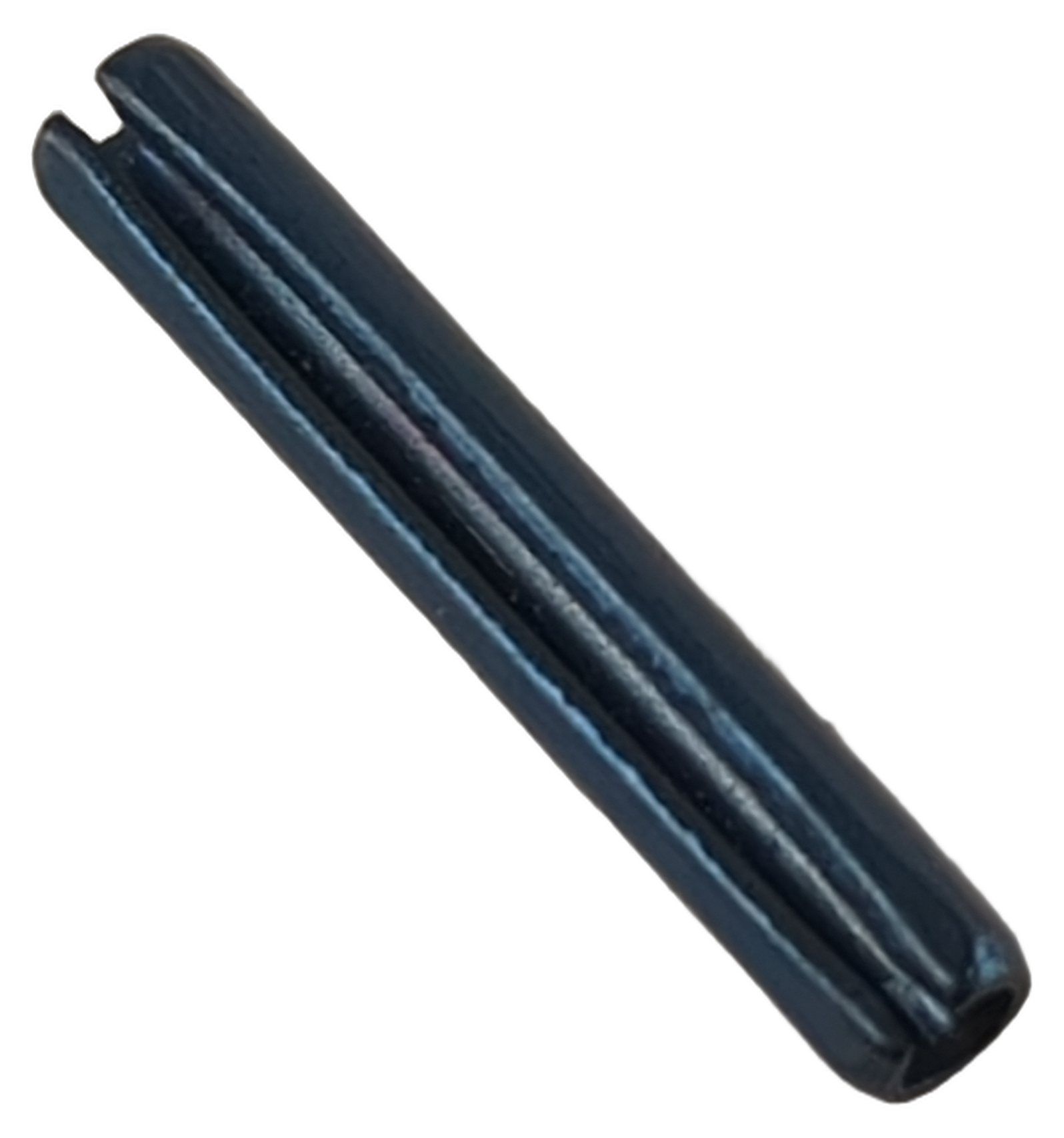 Black metal Honda spring pin with a long, narrow grooved shaft and split end.