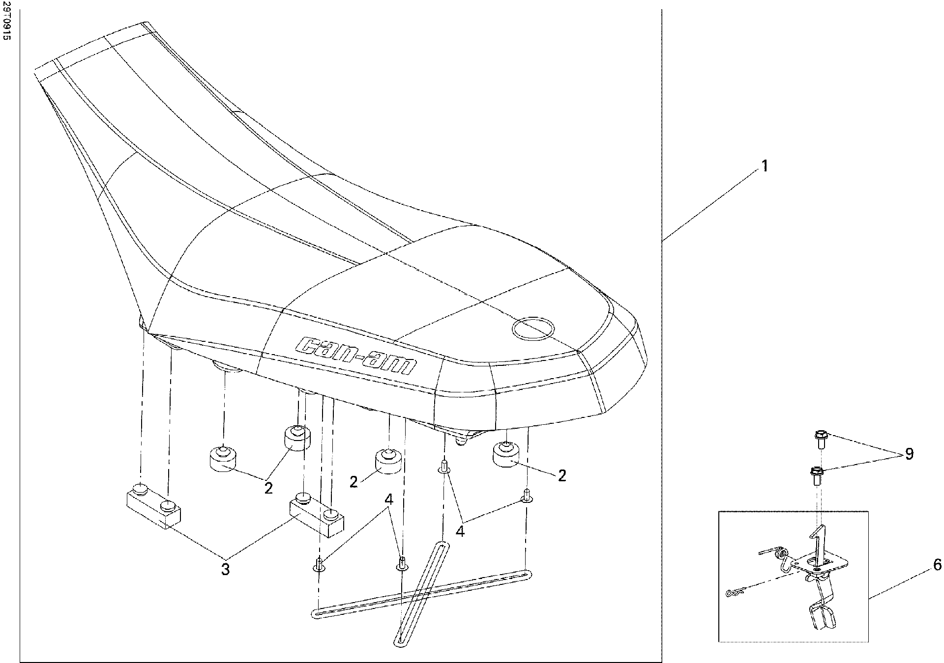 An Image of a Genuine Can-Am Parts Schematic Diagram showing the schematic - SEAT