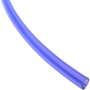 A close-up of Helix Fuel Line Transparent Purple 5/16" x 3', featuring a hollow center and flexible, chemical-resistant construction, shown on a white background—ideal for various applications.