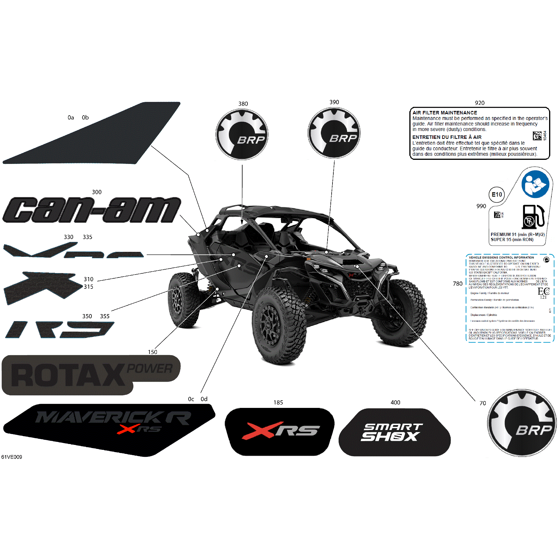 An Image of a Genuine Can-Am Parts Schematic Diagram showing the schematic - BODY - DECALS