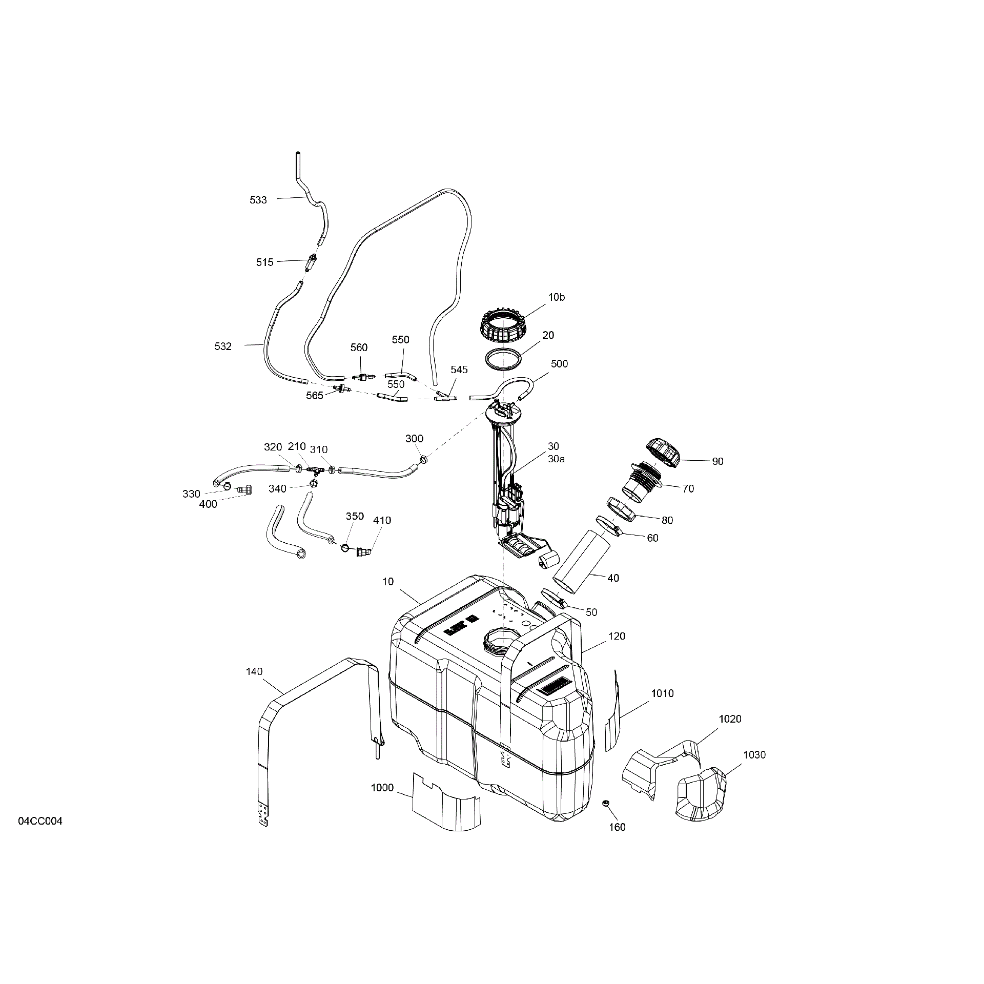 An Image of a Genuine Can-Am Parts Schematic Diagram showing the schematic - ENGINE - FUEL