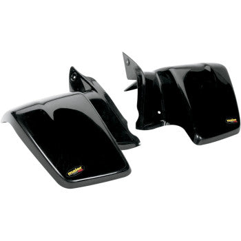 Glossy black front fender set with aerodynamic curves and small Maier logo detailing.