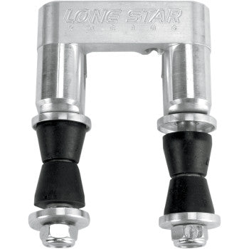 A silver Yamaha Handlebar Clamp Kit 1-1/8" by Lone Star Racing / Tech 5 Ind., crafted from billet aluminum.