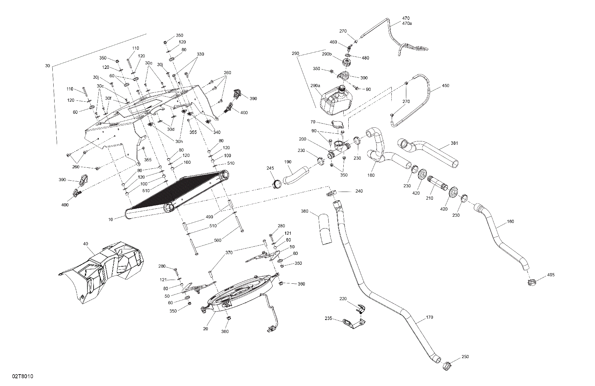 An Image of a Genuine Can-Am Parts Schematic Diagram showing the schematic - ENGINE - COOLING