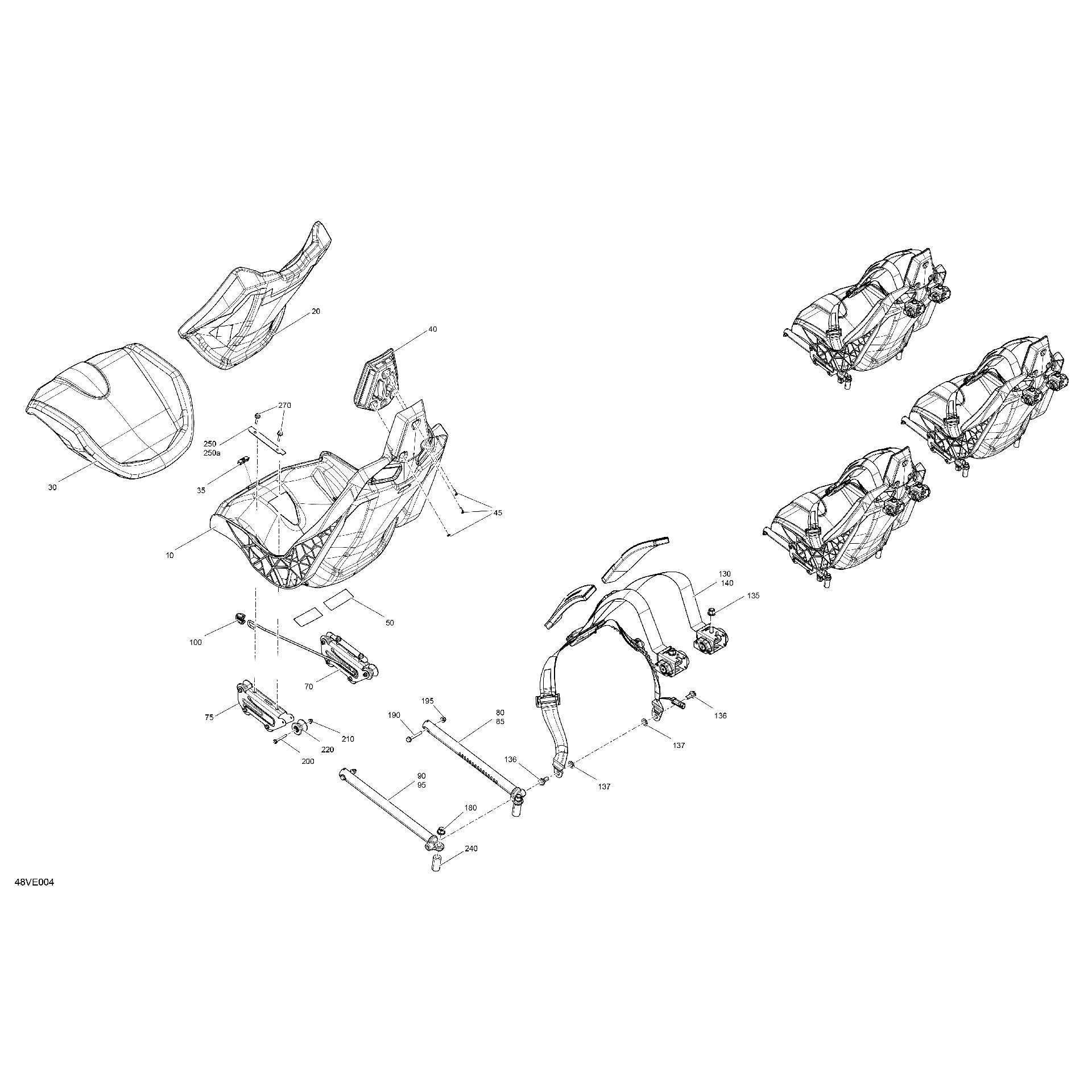 An Image of a Genuine Can-Am Parts Schematic Diagram showing the schematic - BODY - SEAT