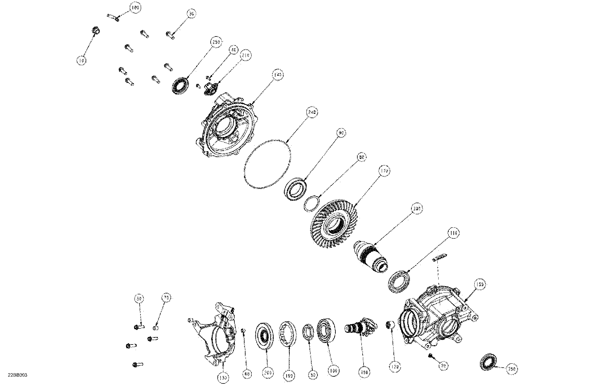An Image of a Genuine Can-Am Parts Schematic Diagram showing the schematic - DRIVE - FINAL DRIVE UNIT