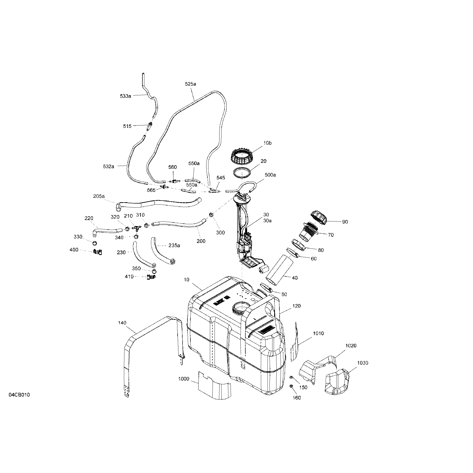 An Image of a Genuine Can-Am Parts Schematic Diagram showing the schematic - ENGINE - FUEL