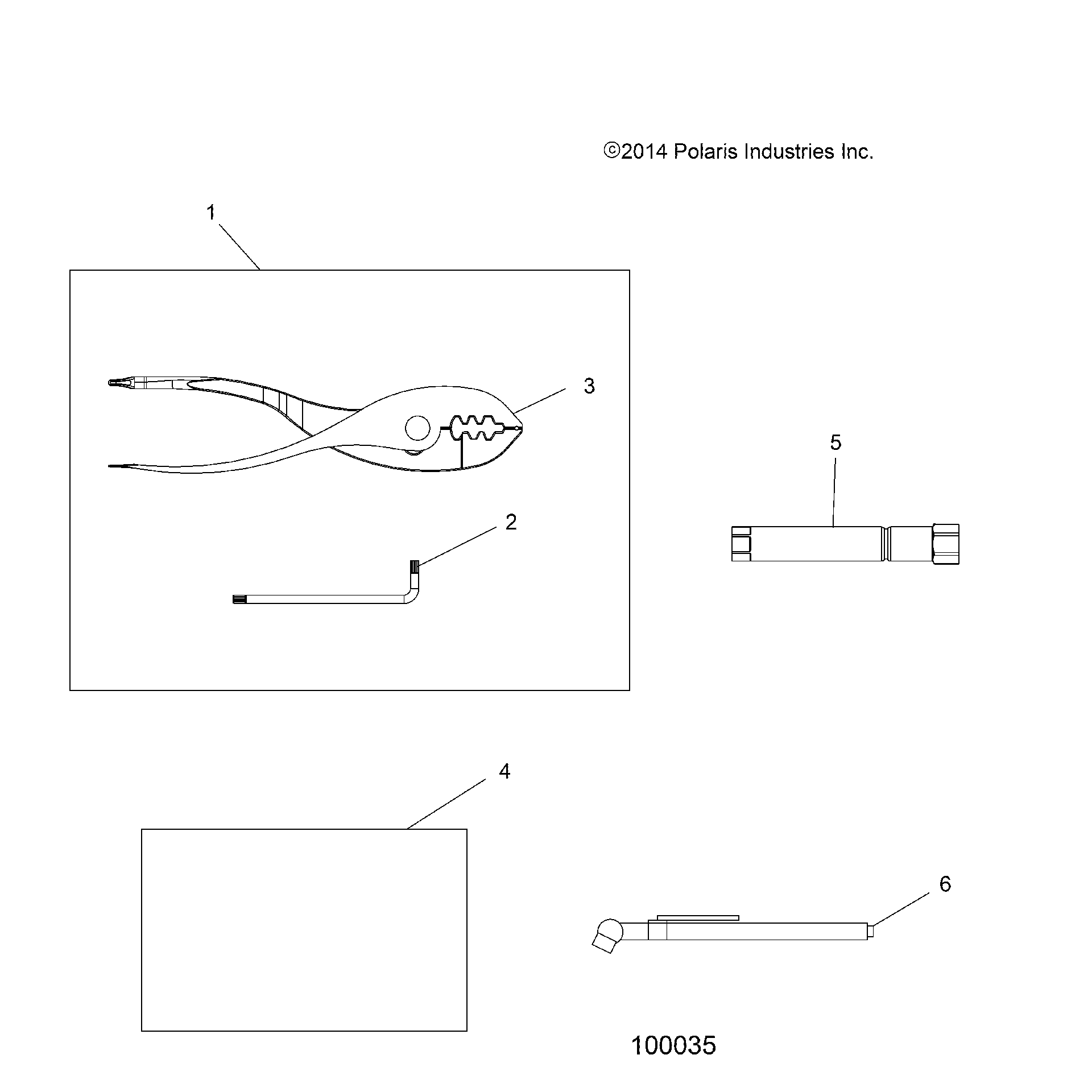 An Image of a Genuine Polaris Parts Schematic Diagram showing the schematic - REFERENCE: TOOL KIT and OWNERS MANUAL (BUILT 11/25/14 AND AFTER) - 2015 POLARIS SPORTSMAN 570 EFI