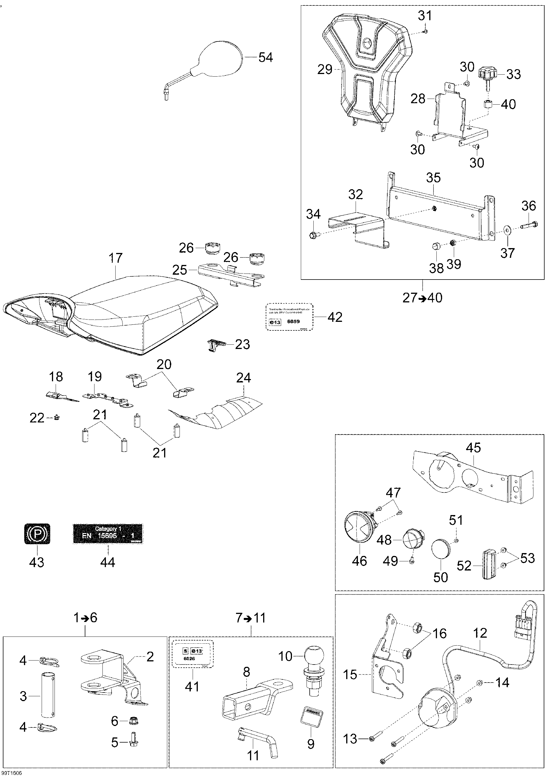 An Image of a Genuine Can-Am Parts Schematic Diagram showing the schematic - T3 PARTS