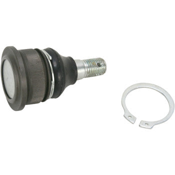The Ball Joint Upper Lower by Epi features a threaded stud and rubber boot, shown beside a circular snap ring on a white background—perfect as an OEM-quality, reliable automotive replacement part.