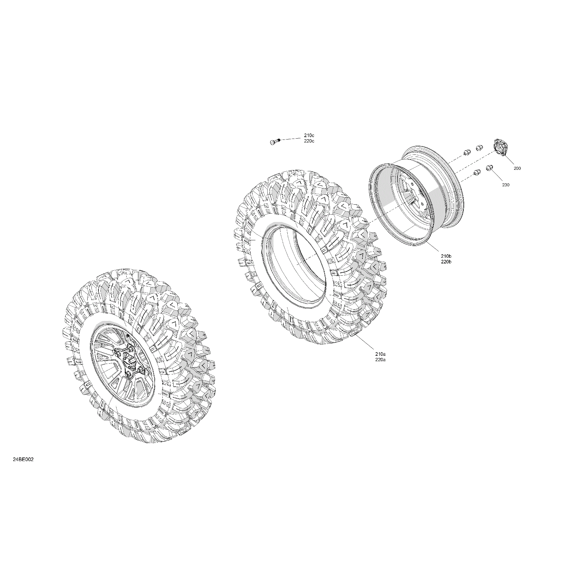 An Image of a Genuine Can-Am Parts Schematic Diagram showing the schematic - DRIVE - FRONT WHEELS