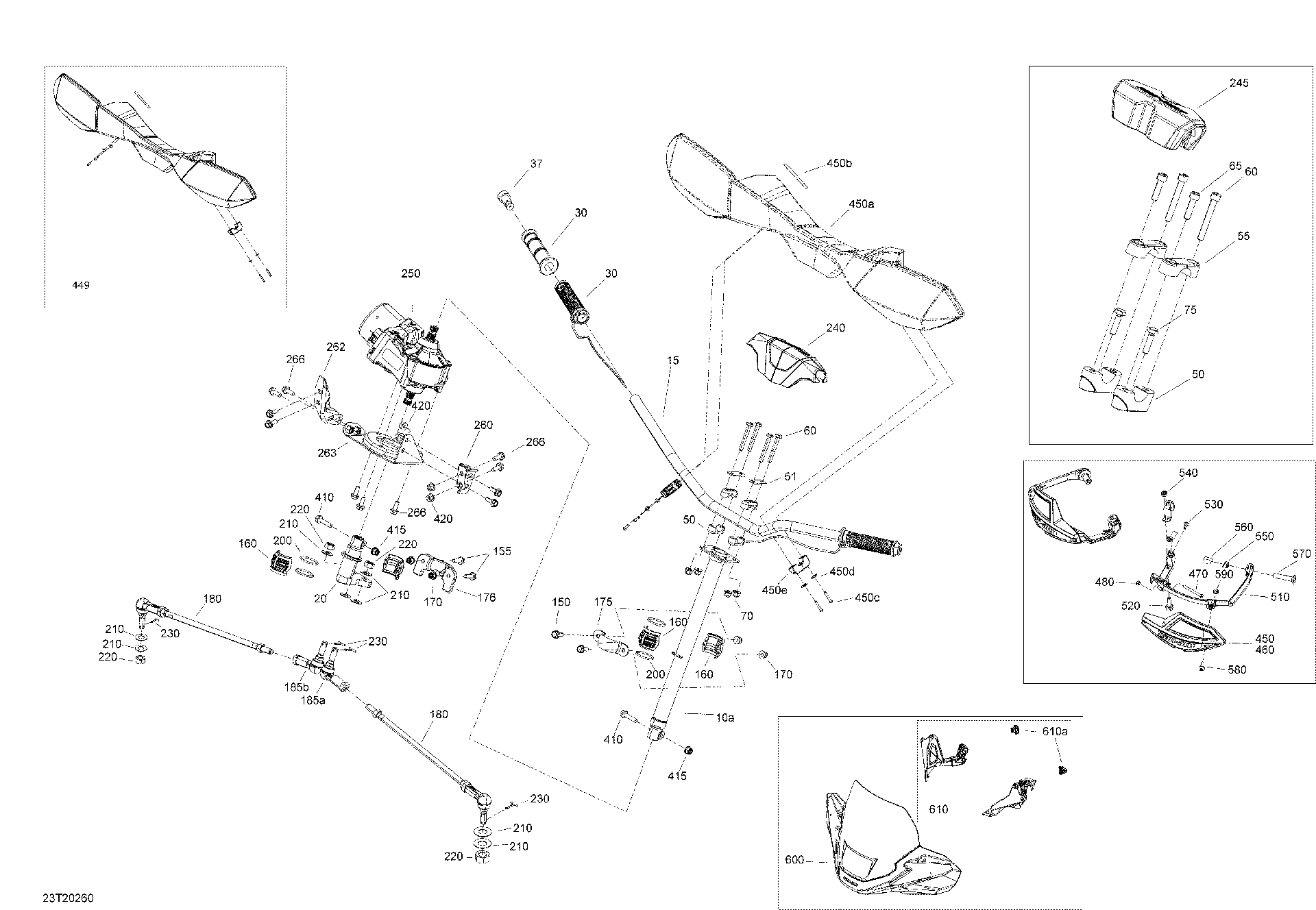 An Image of a Genuine Can-Am Parts Schematic Diagram showing the schematic - STEERING