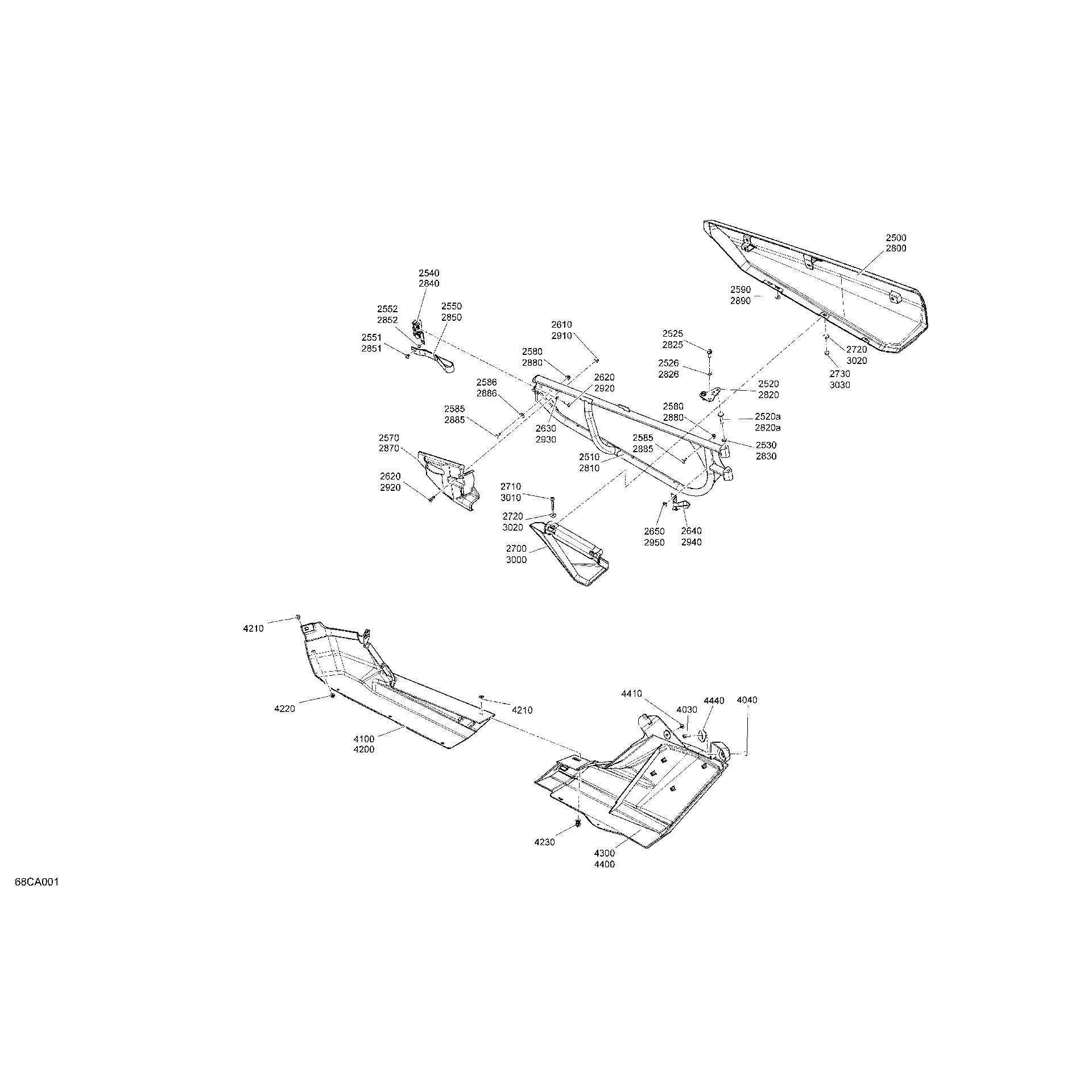 An Image of a Genuine Can-Am Parts Schematic Diagram showing the schematic - BODY - DOORS