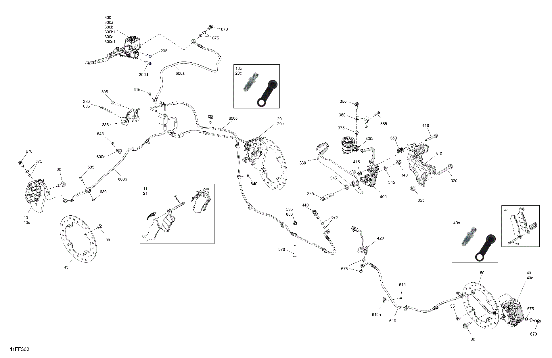 An Image of a Genuine Can-Am Parts Schematic Diagram showing the schematic - MECHANIC - BRAKE SYSTEM