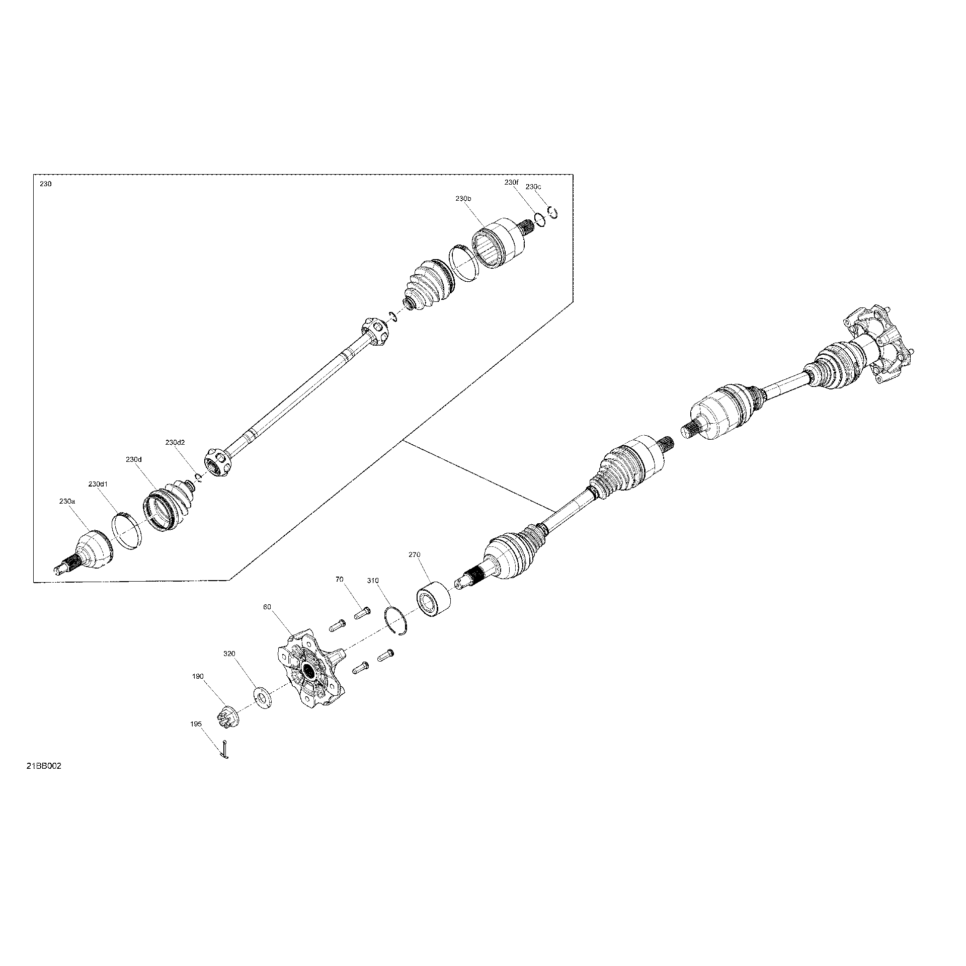 An Image of a Genuine Can-Am Parts Schematic Diagram showing the schematic - DRIVE - REAR - COMMON PARTS