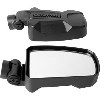 Pursuit Side View Mirror Rectangle Black 1.75" ROPS by Seizmik