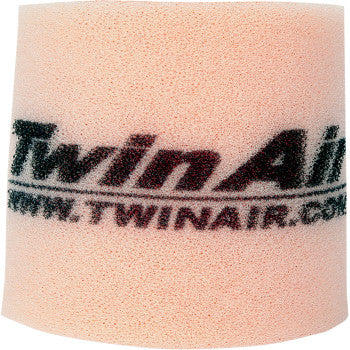 The Honda Standard Air Filter by Twin Air is a cylindrical, light orange dual-bonded foam filter with www.twinair.com in black text, designed for high airflow and superior engine protection.