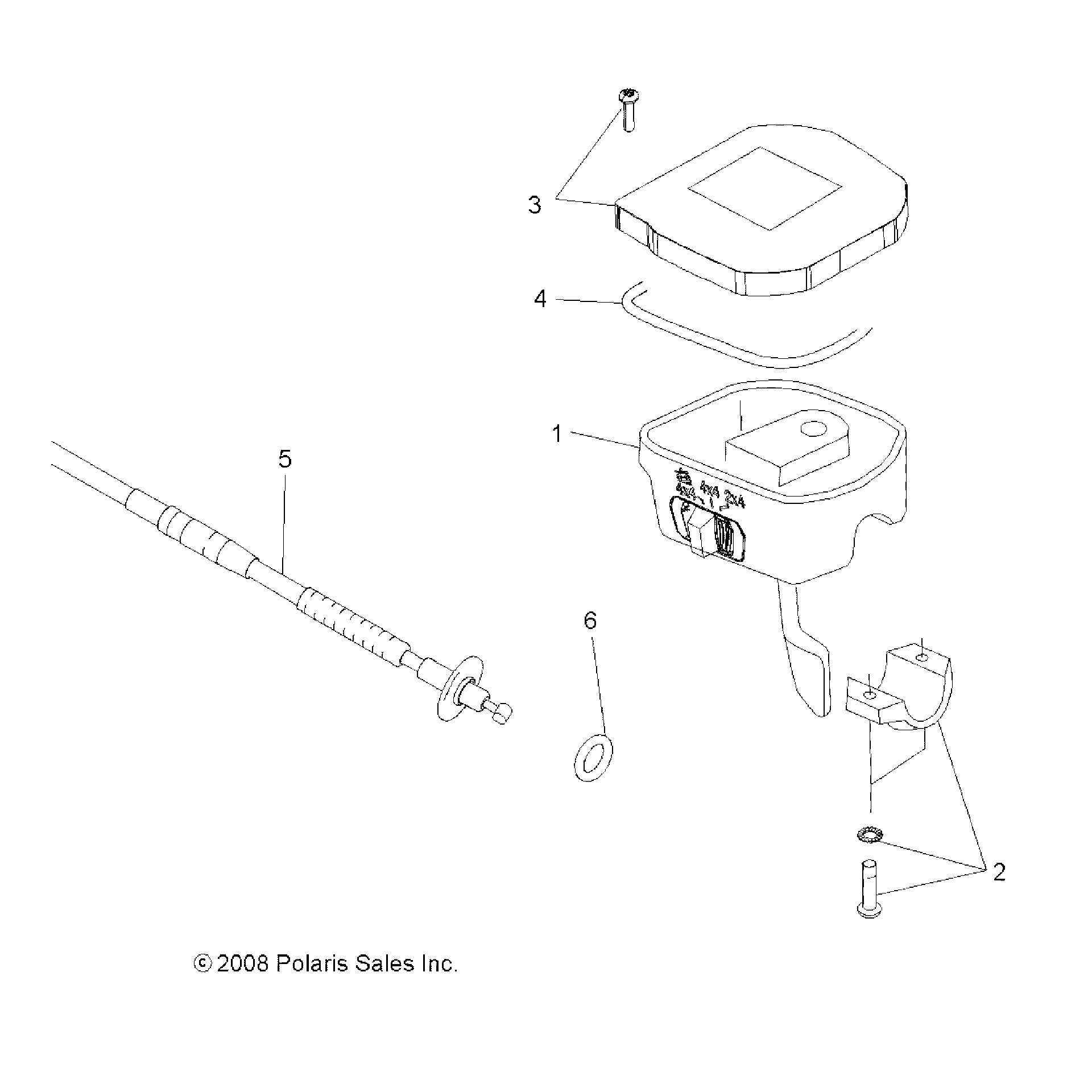 An Image of a Genuine Polaris Parts Schematic Diagram showing the schematic - STEERING: CONTROLS THROTTLE ASM. and CABLE - 2015 POLARIS SPORTSMAN TOURING 1000
