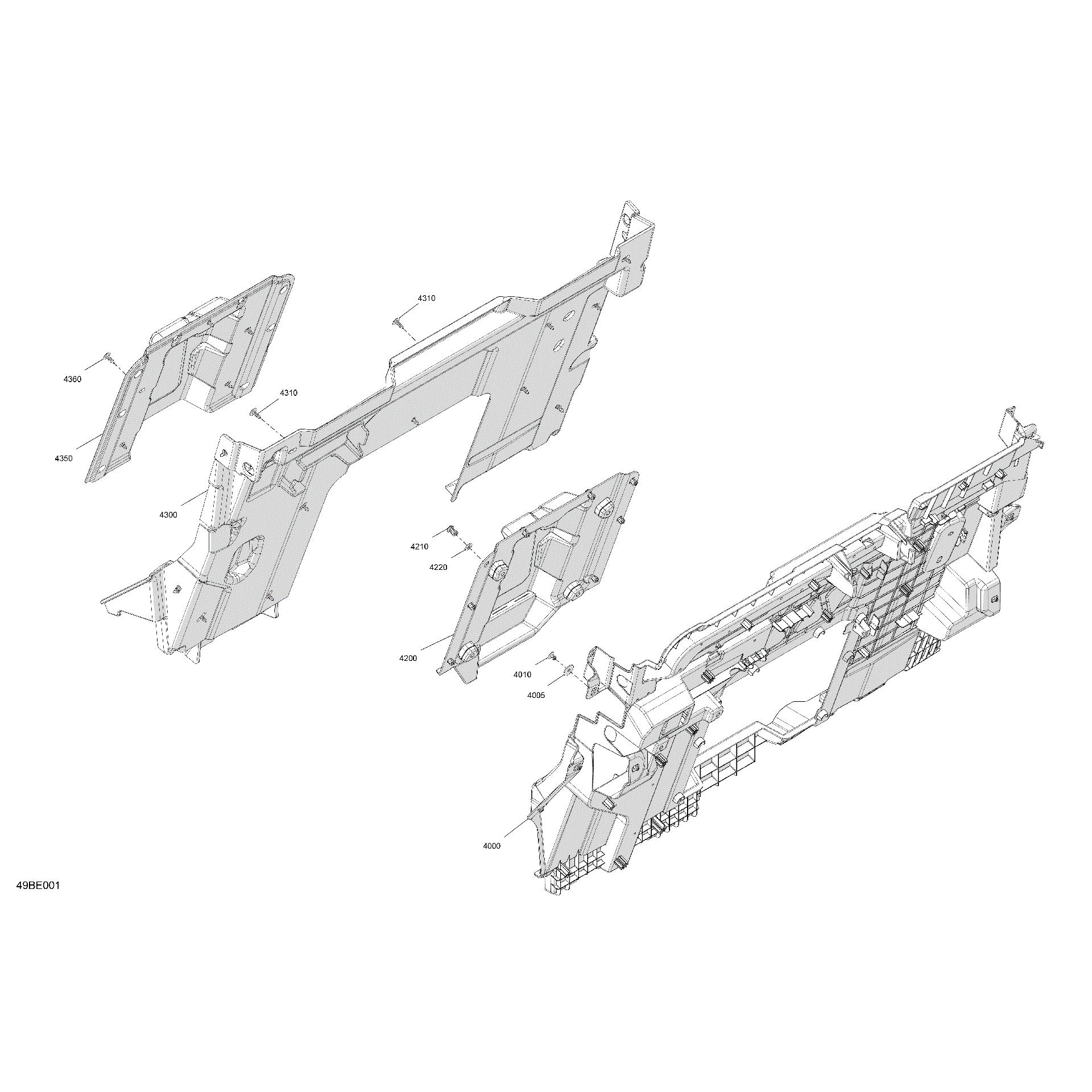 An Image of a Genuine Can-Am Parts Schematic Diagram showing the schematic - CAB INTERIOR - BACK WALL