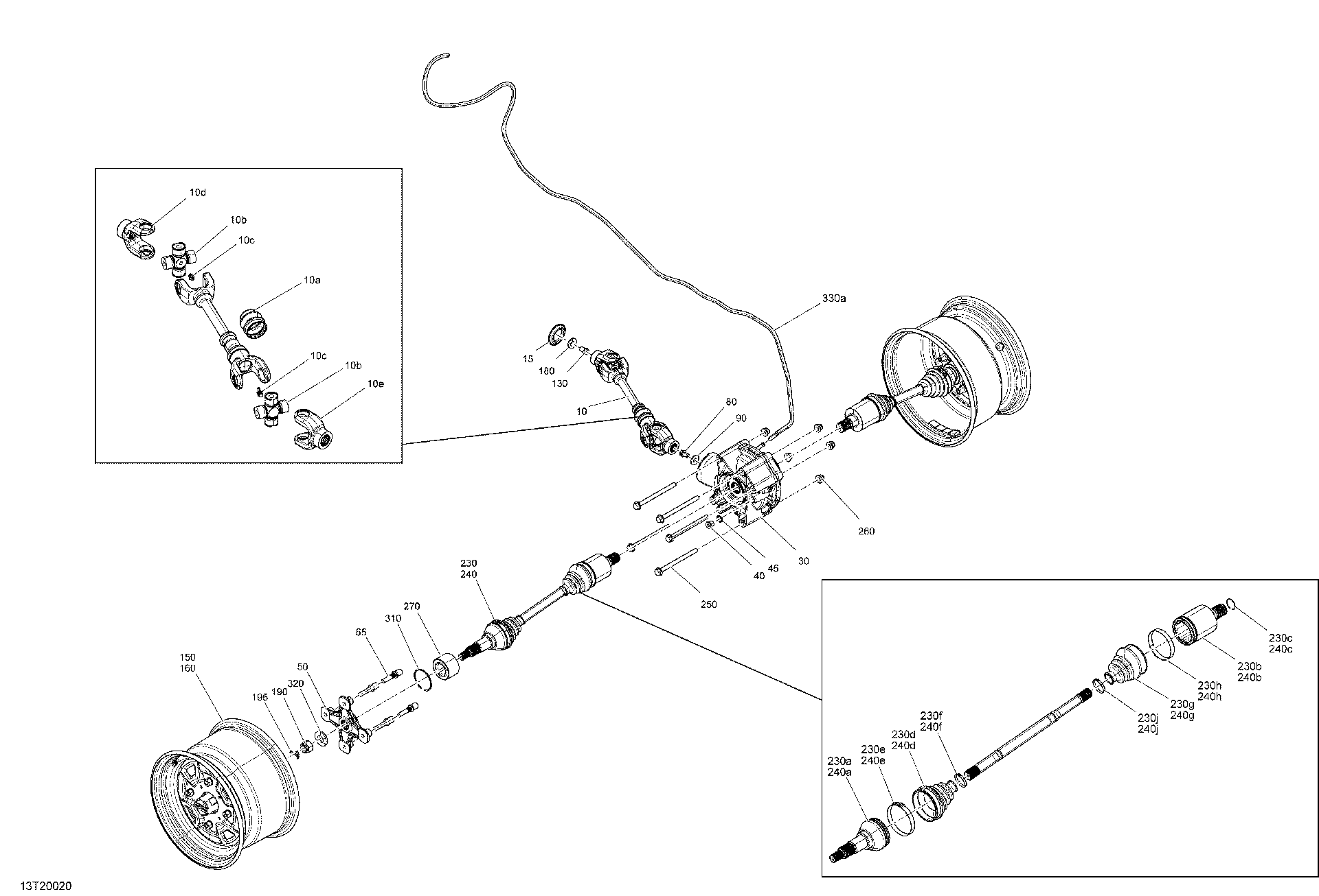 An Image of a Genuine Can-Am Parts Schematic Diagram showing the schematic - REAR DRIVE - COMMON PARTS