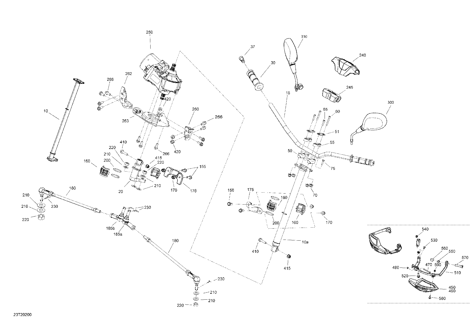 An Image of a Genuine Can-Am Parts Schematic Diagram showing the schematic - STEERING