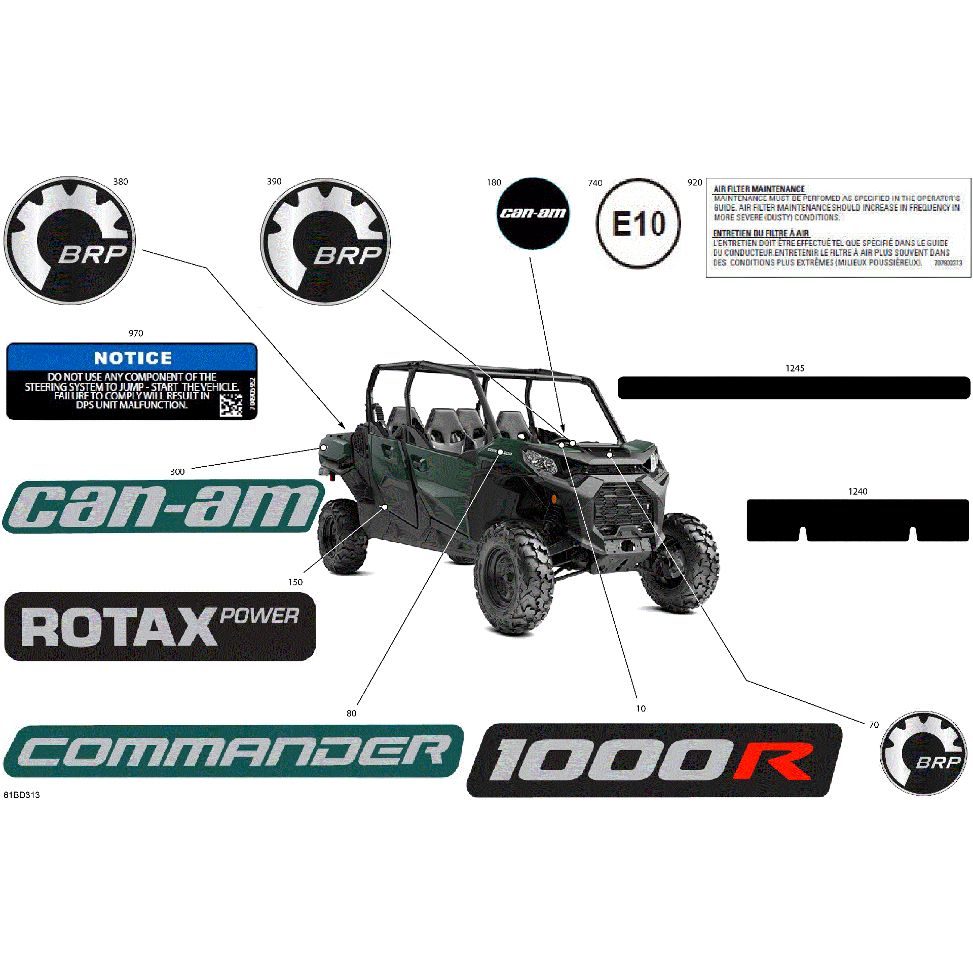 An Image of a Genuine Can-Am Parts Schematic Diagram showing the schematic - BODY - DECALS