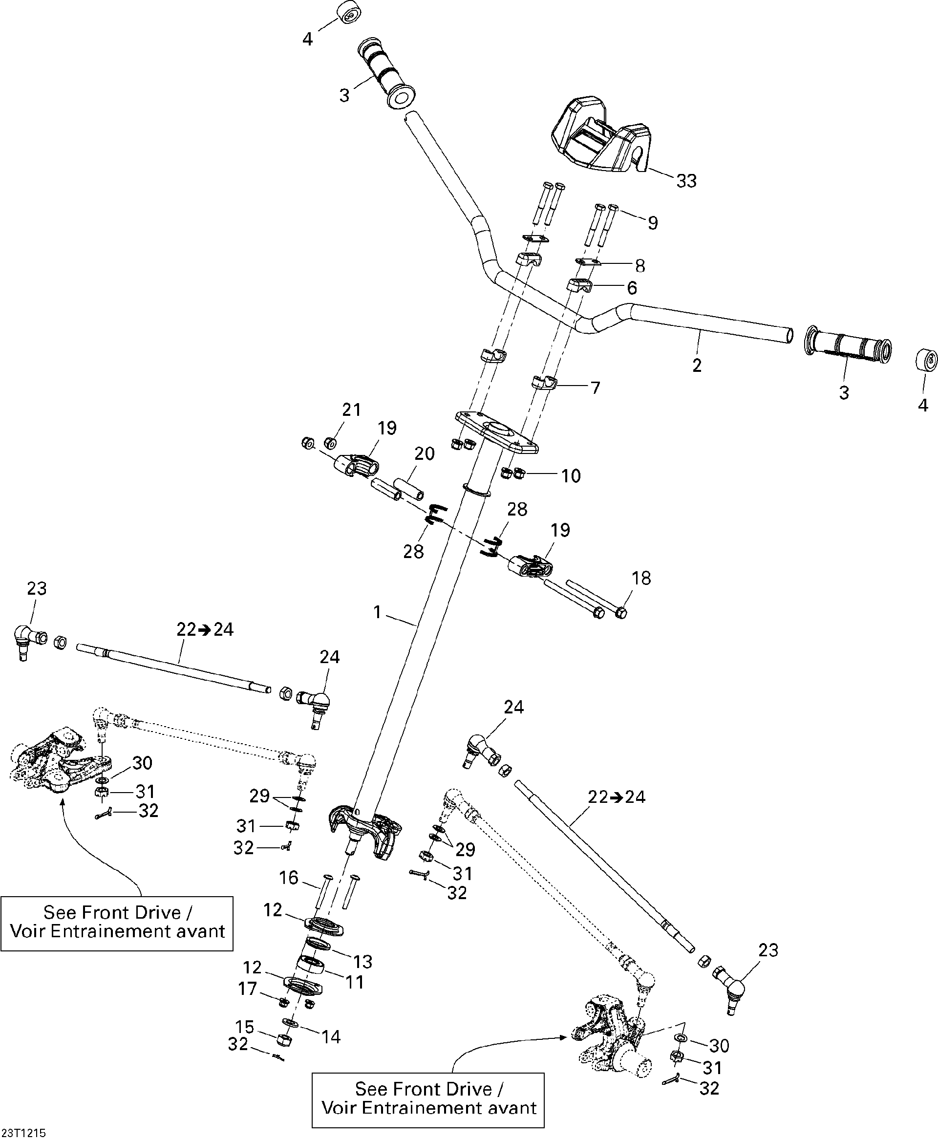 An Image of a Genuine Can-Am Parts Schematic Diagram showing the schematic - STEERING