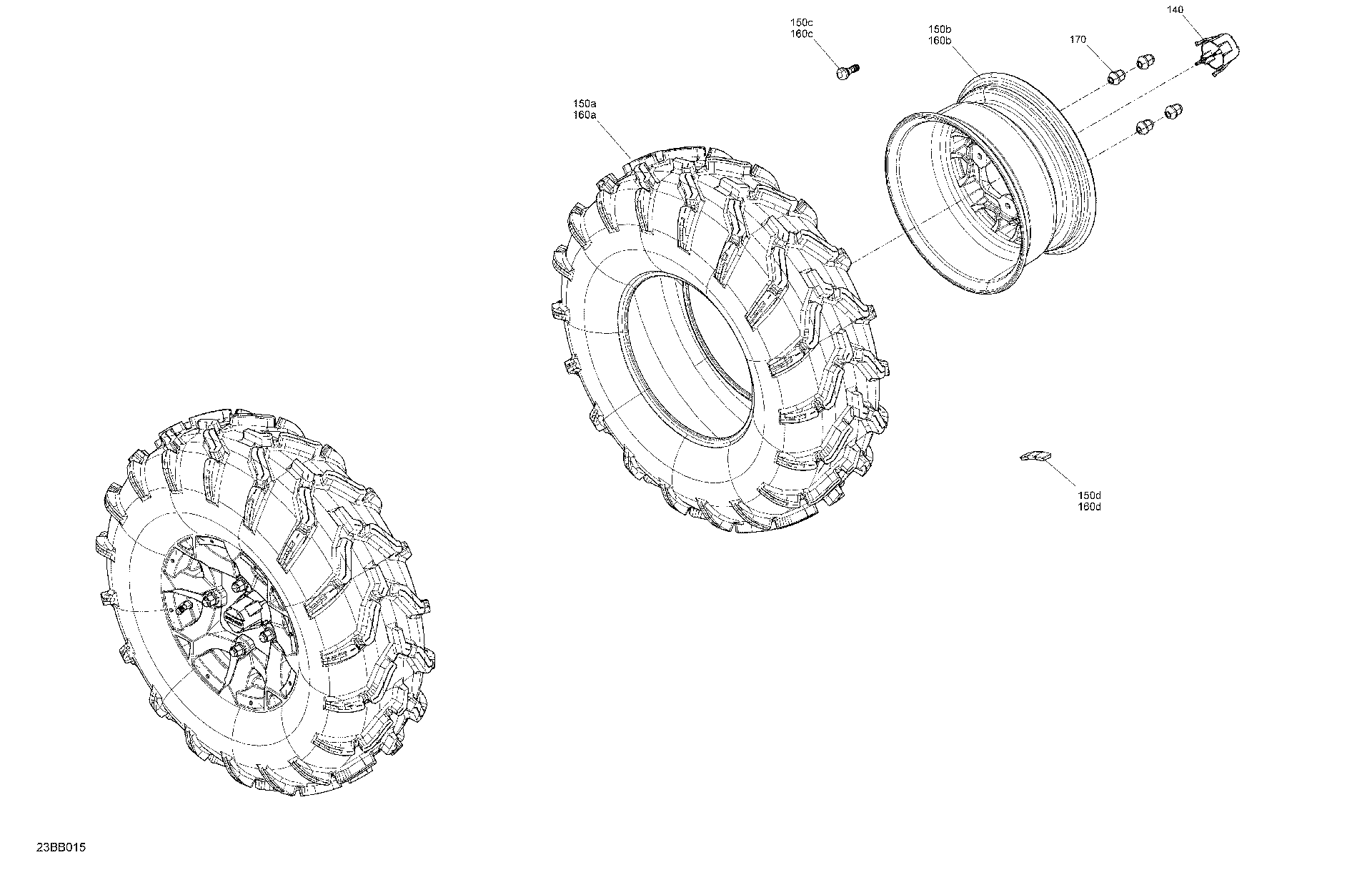 An Image of a Genuine Can-Am Parts Schematic Diagram showing the schematic - DRIVE - REAR WHEELS