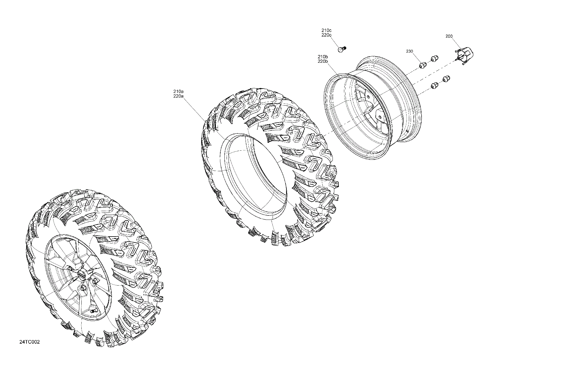 An Image of a Genuine Can-Am Parts Schematic Diagram showing the schematic - DRIVE - FRONT WHEELS
