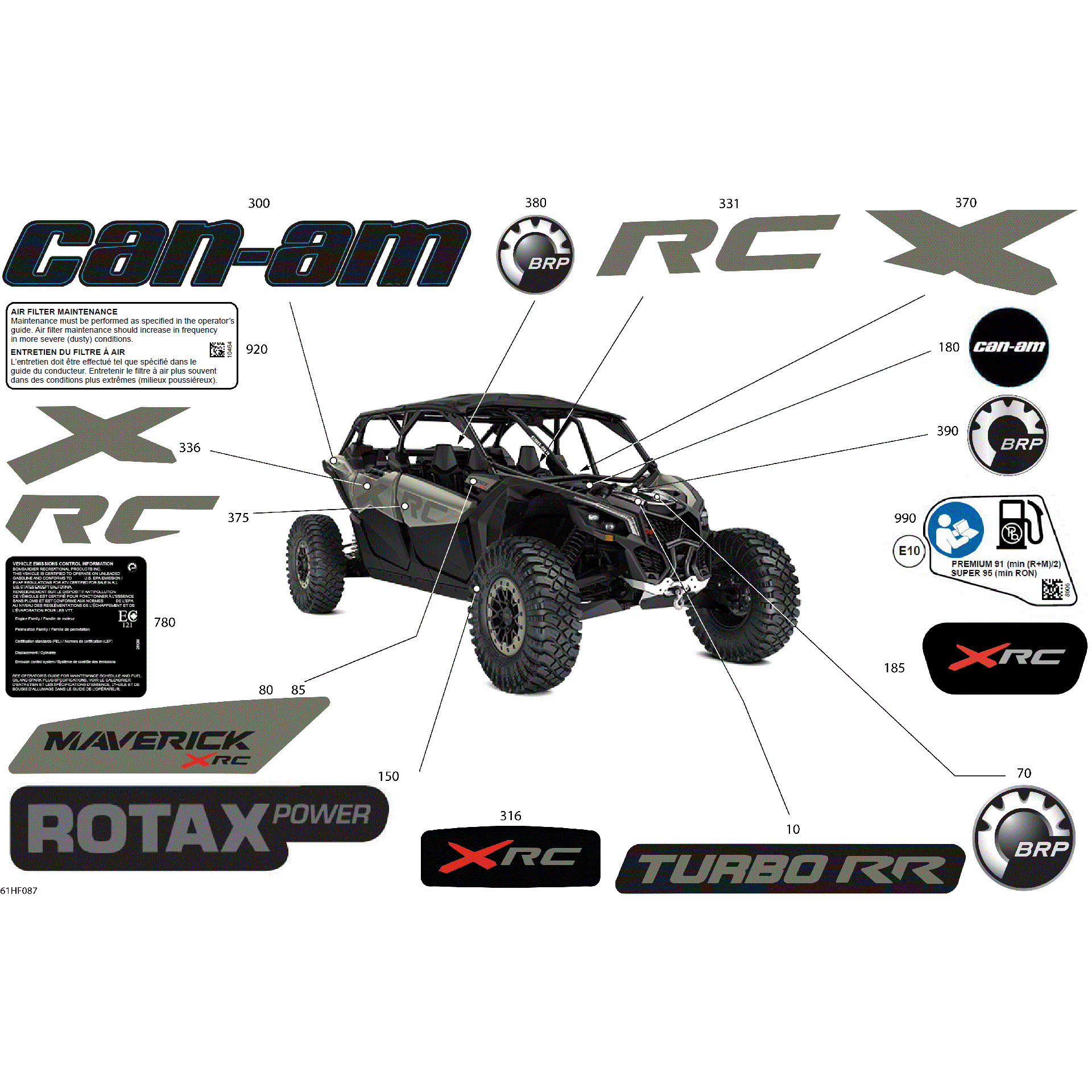 An Image of a Genuine Can-Am Parts Schematic Diagram showing the schematic - BODY - DECALS