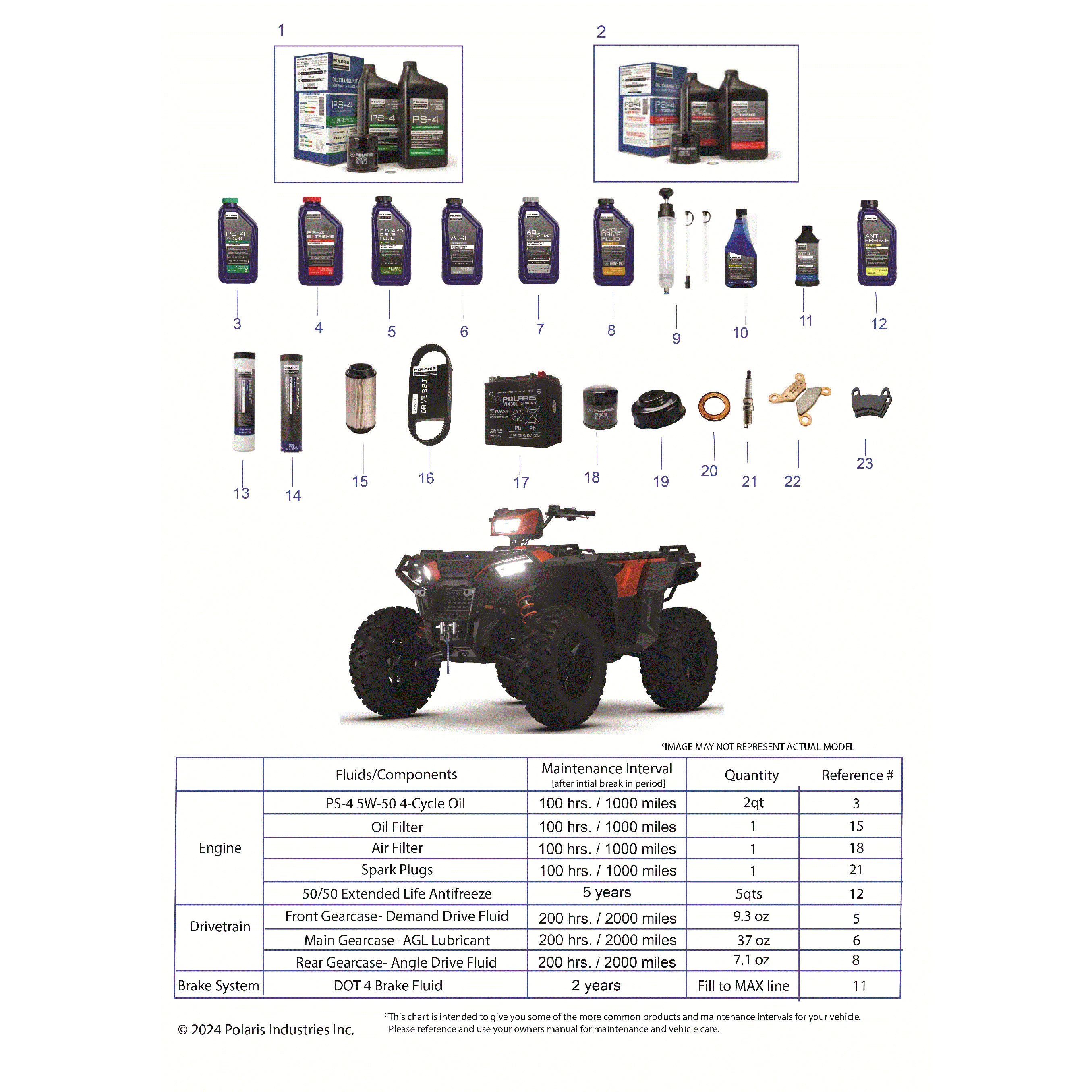 An Image of a Genuine Polaris Parts Schematic Diagram showing the schematic - *SERVICE AND MAINTENANCE - 2026 POLARIS SPORTSMAN XP 1000 55"