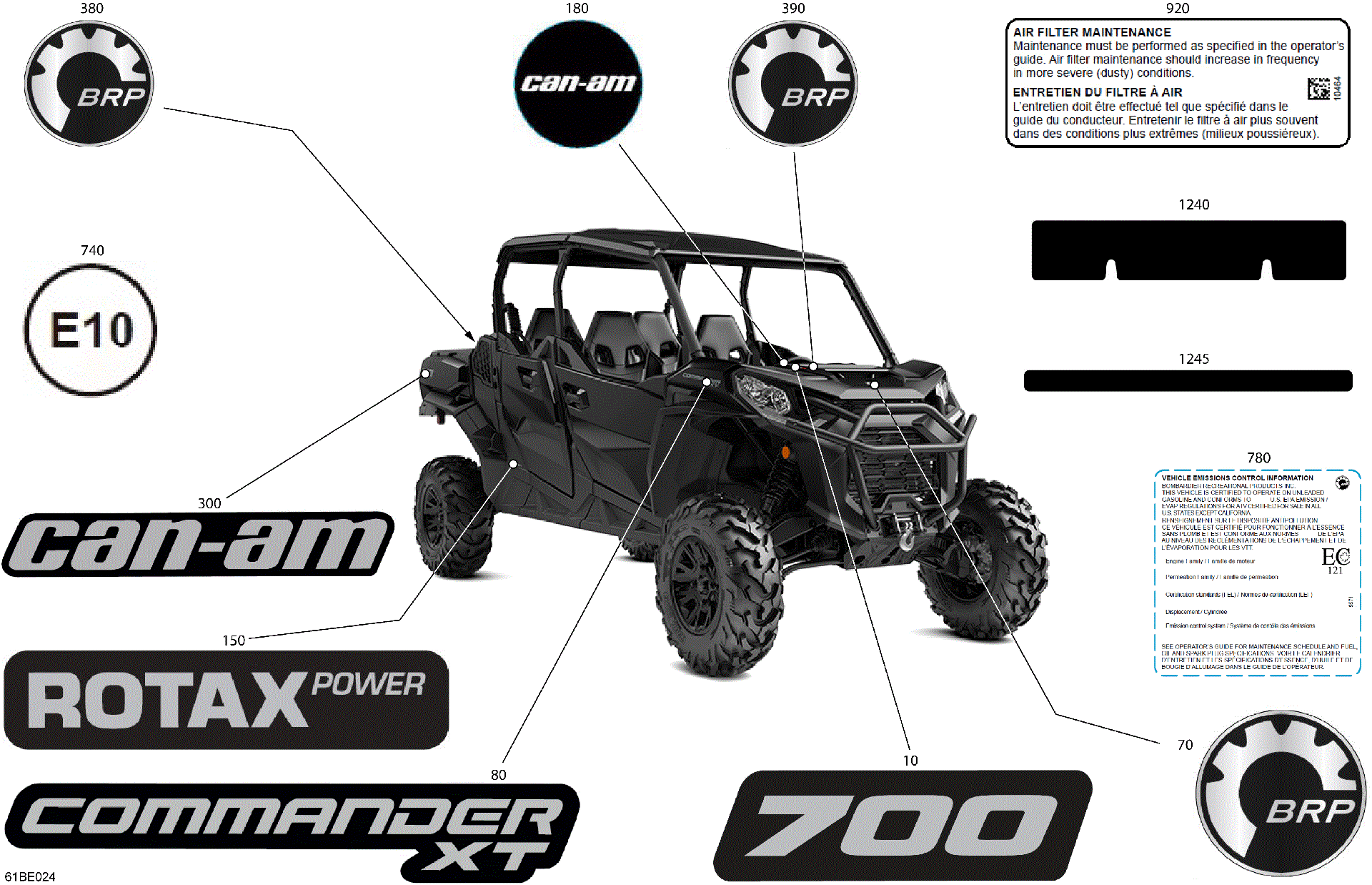 An Image of a Genuine Can-Am Parts Schematic Diagram showing the schematic - BODY - DECALS