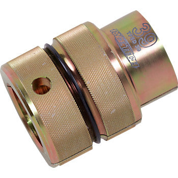 Gold-toned metal split fork seal driver with knurled grip and 3M Race Tech branding.