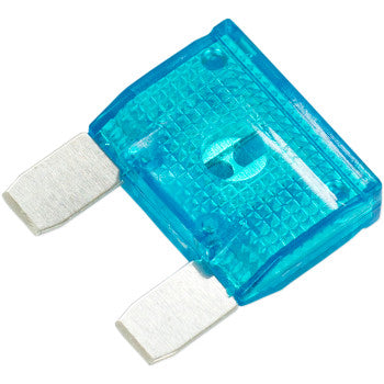 A close-up view of a blue Fuse Maxi 60 Amp by Namz with two metal prongs and a textured plastic casing, commonly used as an alternative to round fuses like AGU fuses.