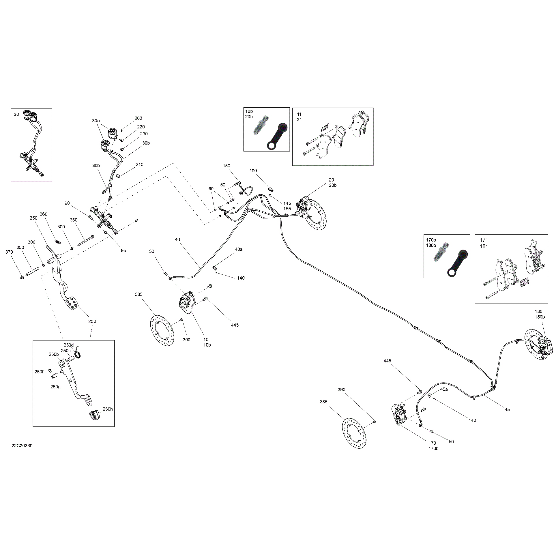 An Image of a Genuine Can-Am Parts Schematic Diagram showing the schematic - BRAKES - CAB