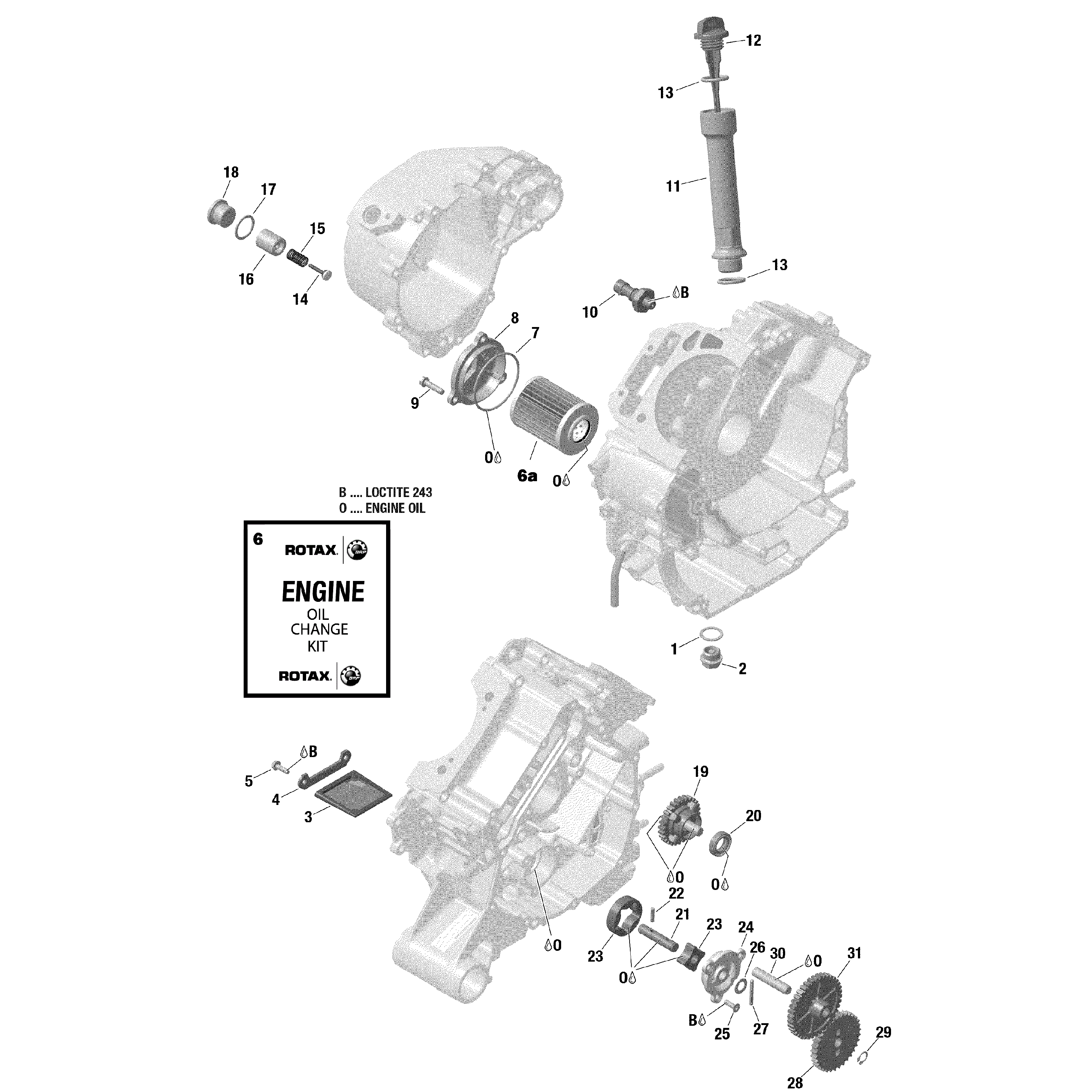 An Image of a Genuine Can-Am Parts Schematic Diagram showing the schematic - ENGINE LUBRICATION