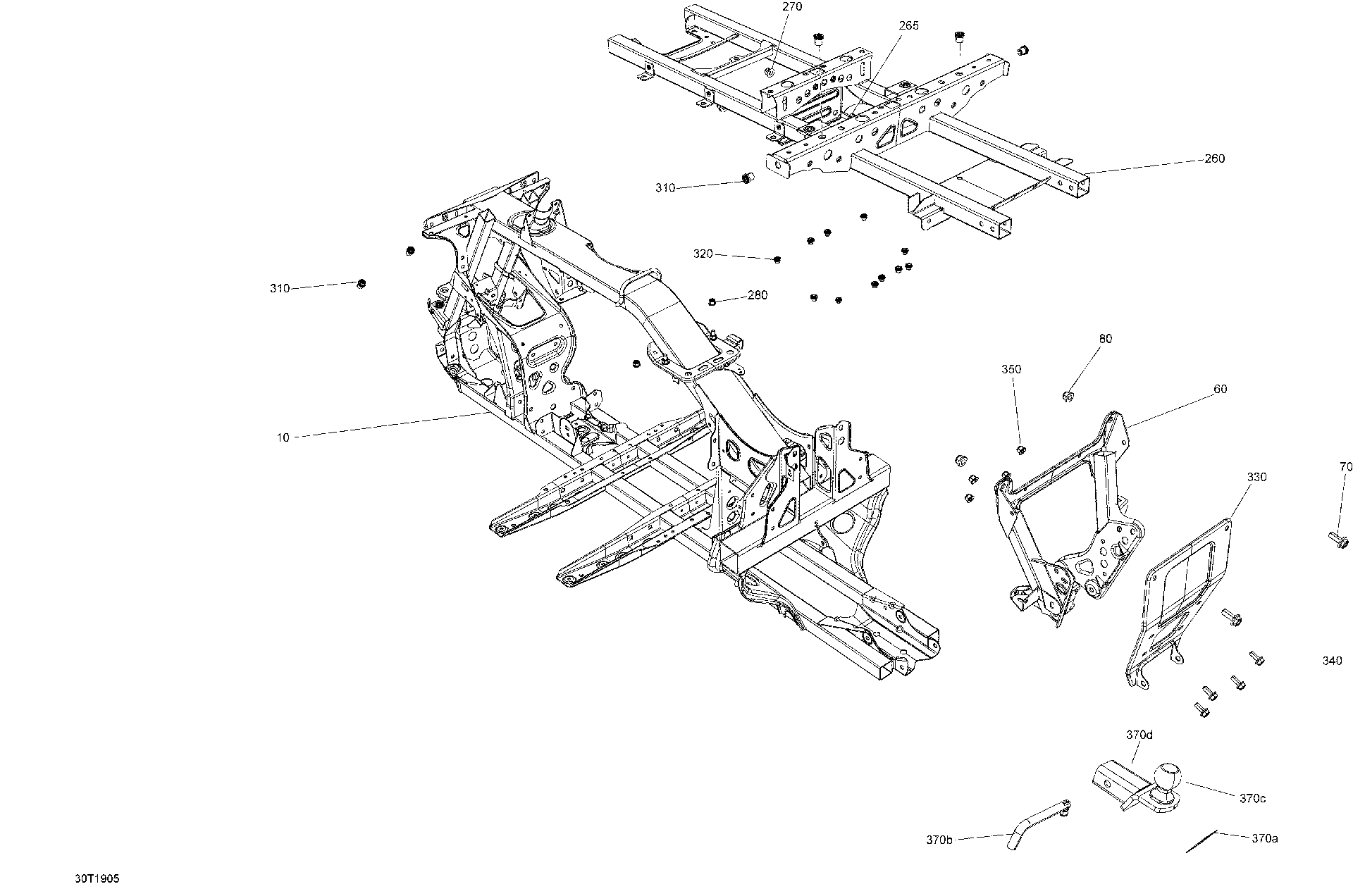 An Image of a Genuine Can-Am Parts Schematic Diagram showing the schematic - FRAME