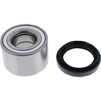 The Wheel Bearing Kit Tapered Double Angular Contact by Moose Offroad, featuring a bearing steel ball and black O-ring seal, is displayed side by side on a white background.