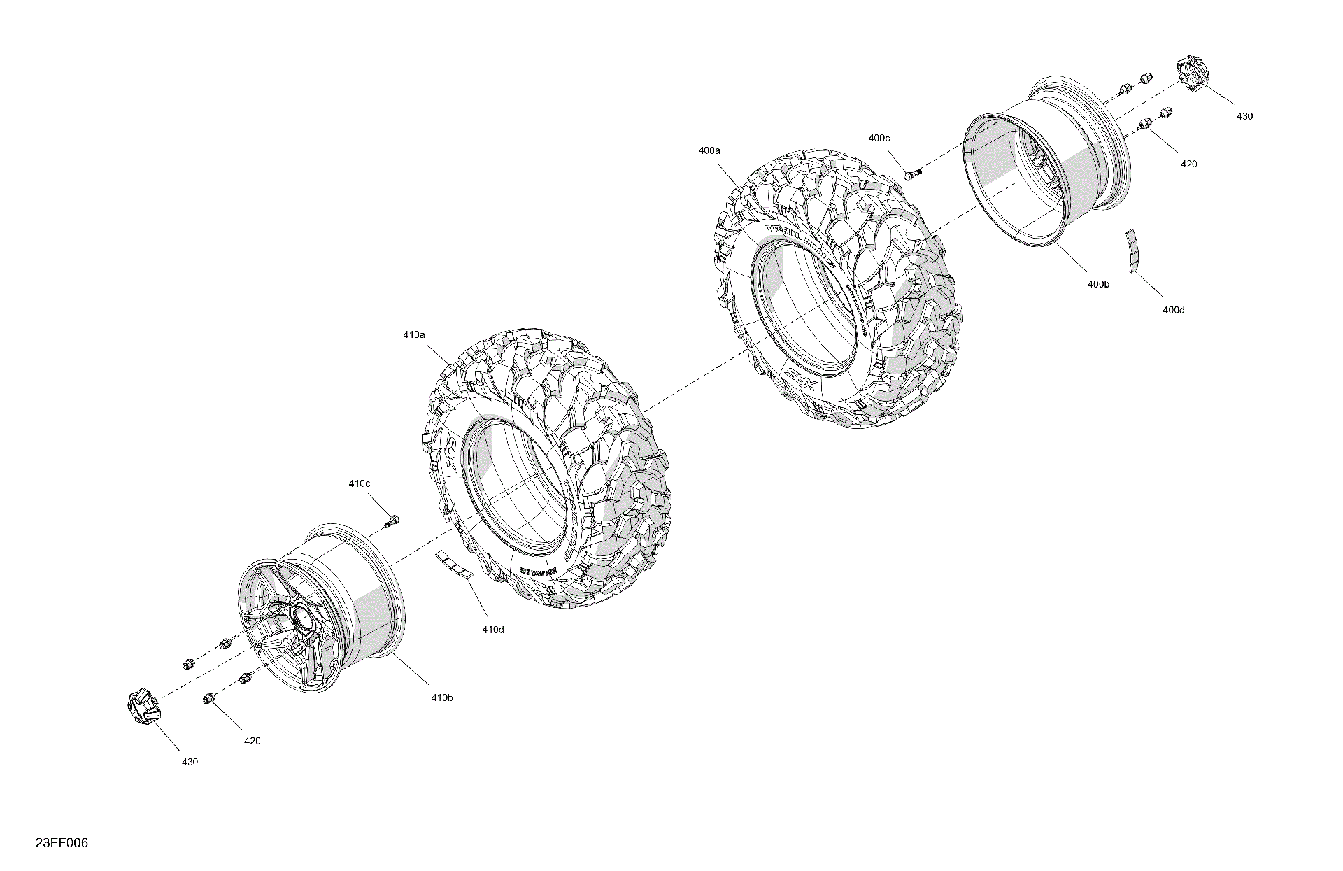 An Image of a Genuine Can-Am Parts Schematic Diagram showing the schematic - DRIVE - REAR WHEELS