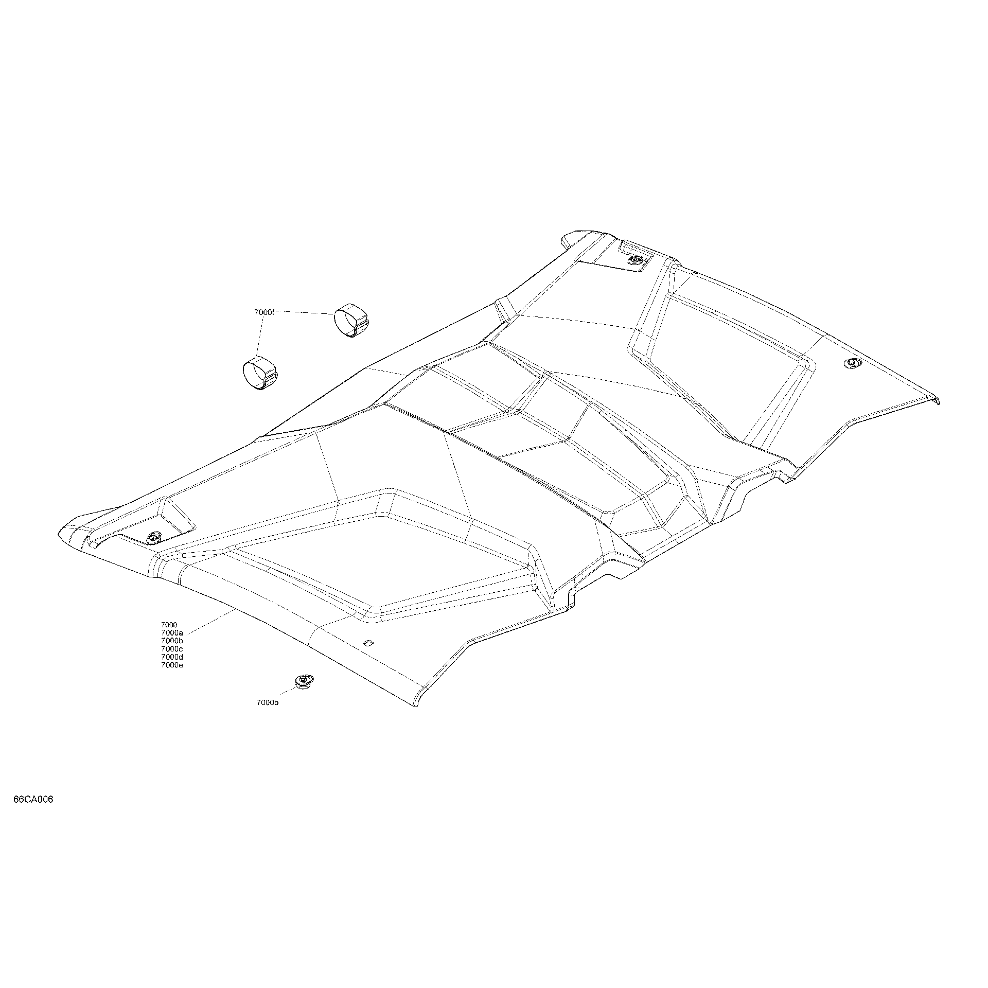 An Image of a Genuine Can-Am Parts Schematic Diagram showing the schematic - BODY - ROOF SECTION