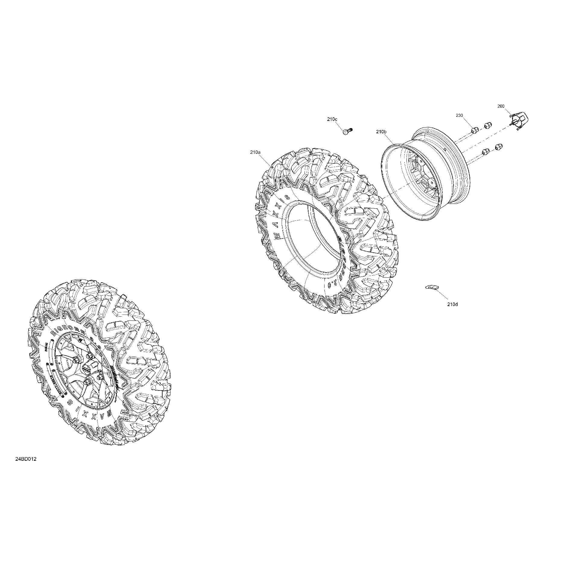 An Image of a Genuine Can-Am Parts Schematic Diagram showing the schematic - DRIVE - FRONT WHEELS