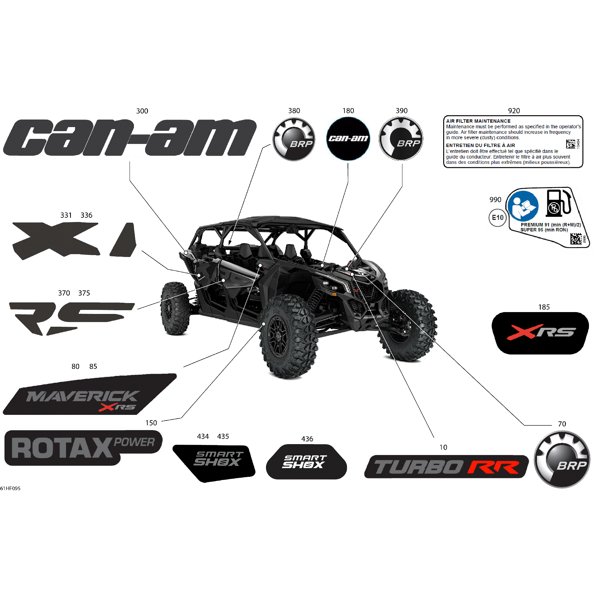 An Image of a Genuine Can-Am Parts Schematic Diagram showing the schematic - BODY - DECALS