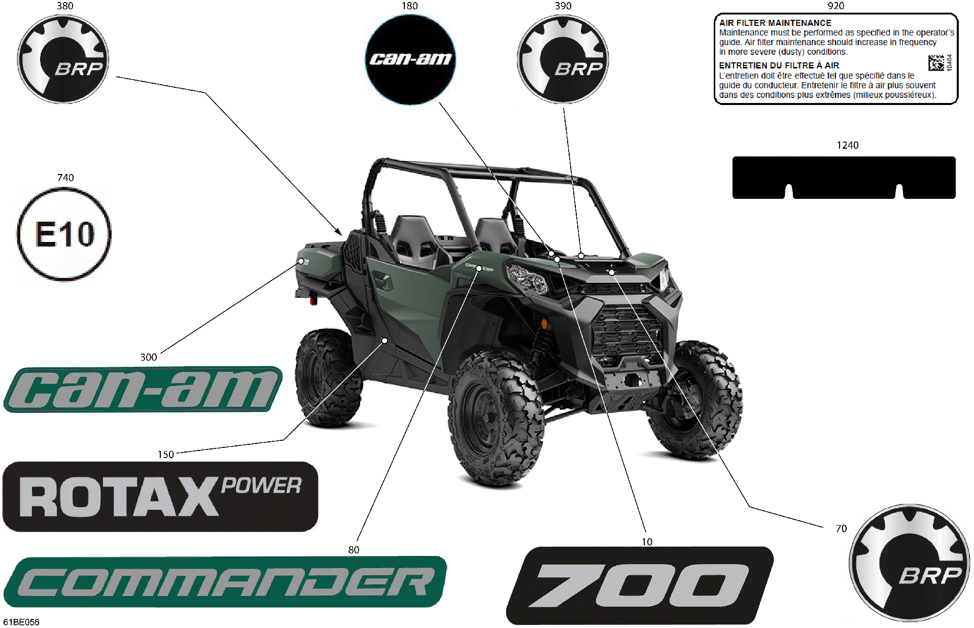 An Image of a Genuine Can-Am Parts Schematic Diagram showing the schematic - BODY - DECALS