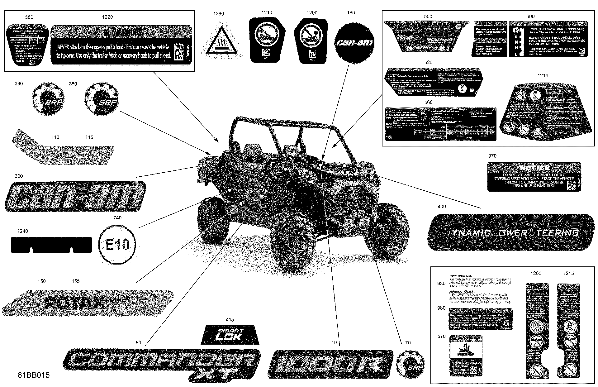 An Image of a Genuine Can-Am Parts Schematic Diagram showing the schematic - BODY - DECALS