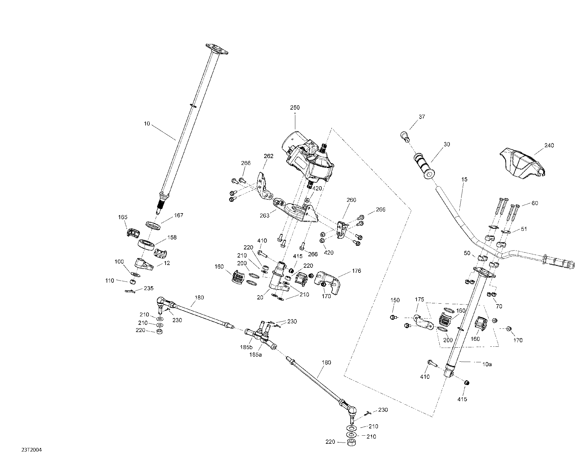 An Image of a Genuine Can-Am Parts Schematic Diagram showing the schematic - STEERING