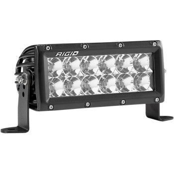 6-inch rectangular black LED flood light with 12 individual bulbs and mounting brackets by Rigid Industries.