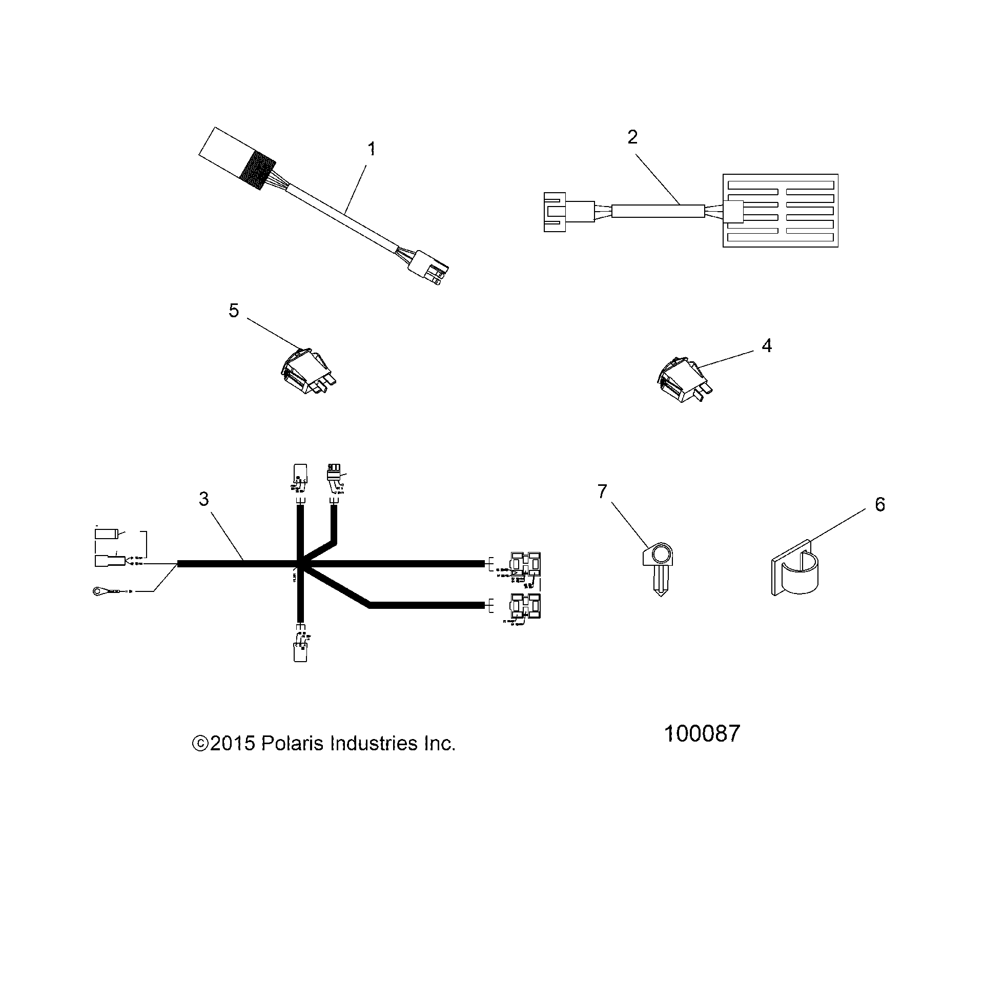An Image of a Genuine Polaris Parts Schematic Diagram showing the schematic - ELECTRICAL: HAND AND THUMB WARMERS - 2016 POLARIS SPORTSMAN XP 1000